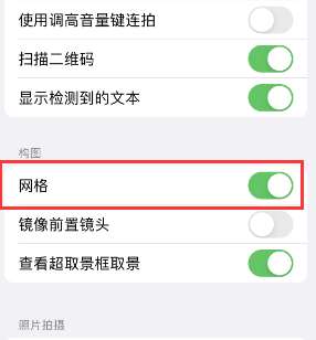 都昌苹果手机维修网点分享iPhone如何开启九宫格构图功能 