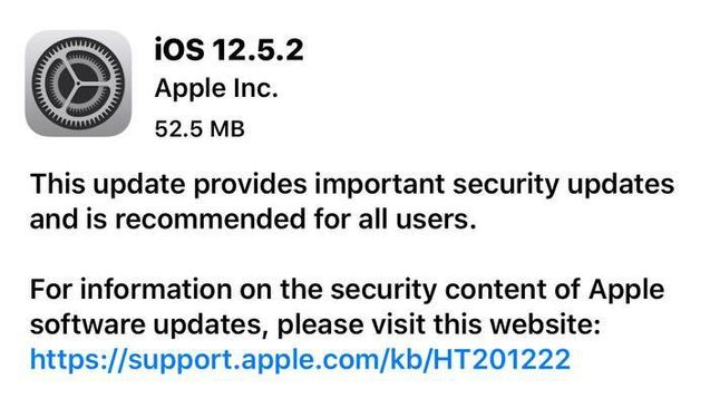 都昌苹果手机维修分享iOS12.5.2发布，建议所有老苹果用户安装 